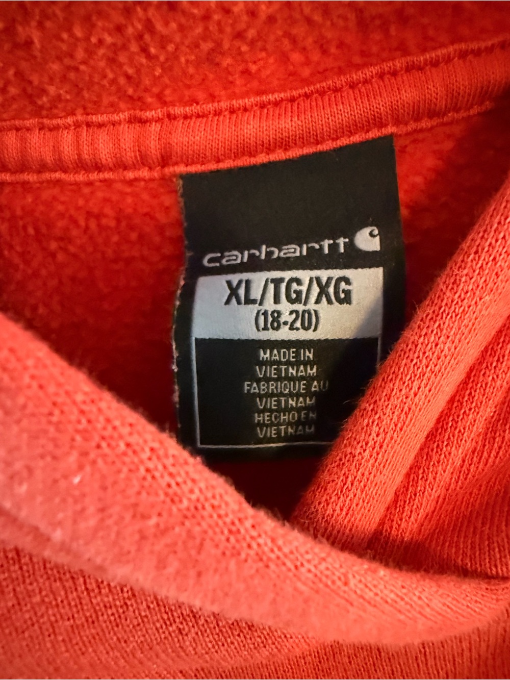 Carhartt Red Pullover Hoodie with Small Logo - Picture 3 of 3